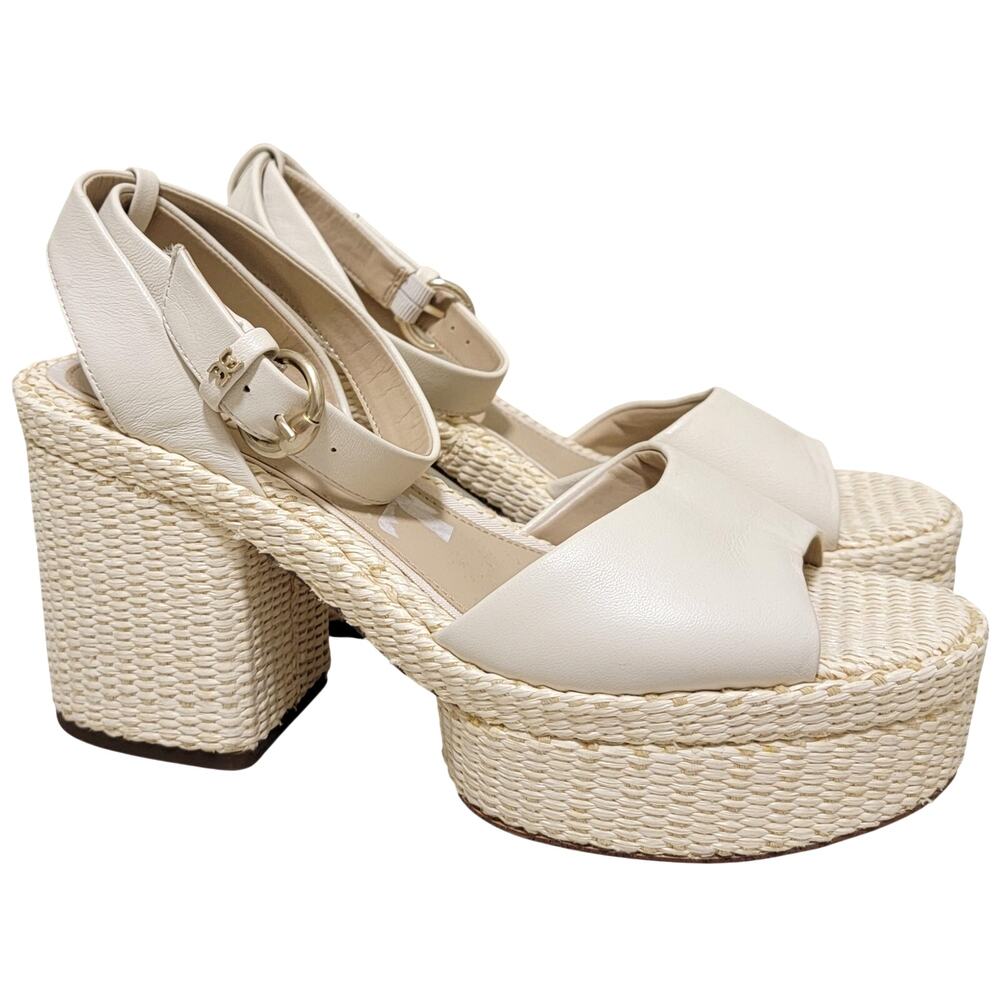 Sam Edelman Ankle Strap Espadrille Platform Sandals Immie Size US 9.5M Off White